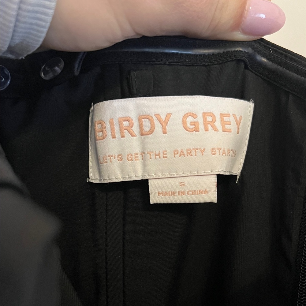 Birdy Grey Mia Matte Satin Off-Shoulder Black Maxi Dress - Picture 3 of 4